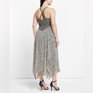 NWT Express Monochrome Spotted Strappy Halter Summer Dress Size S